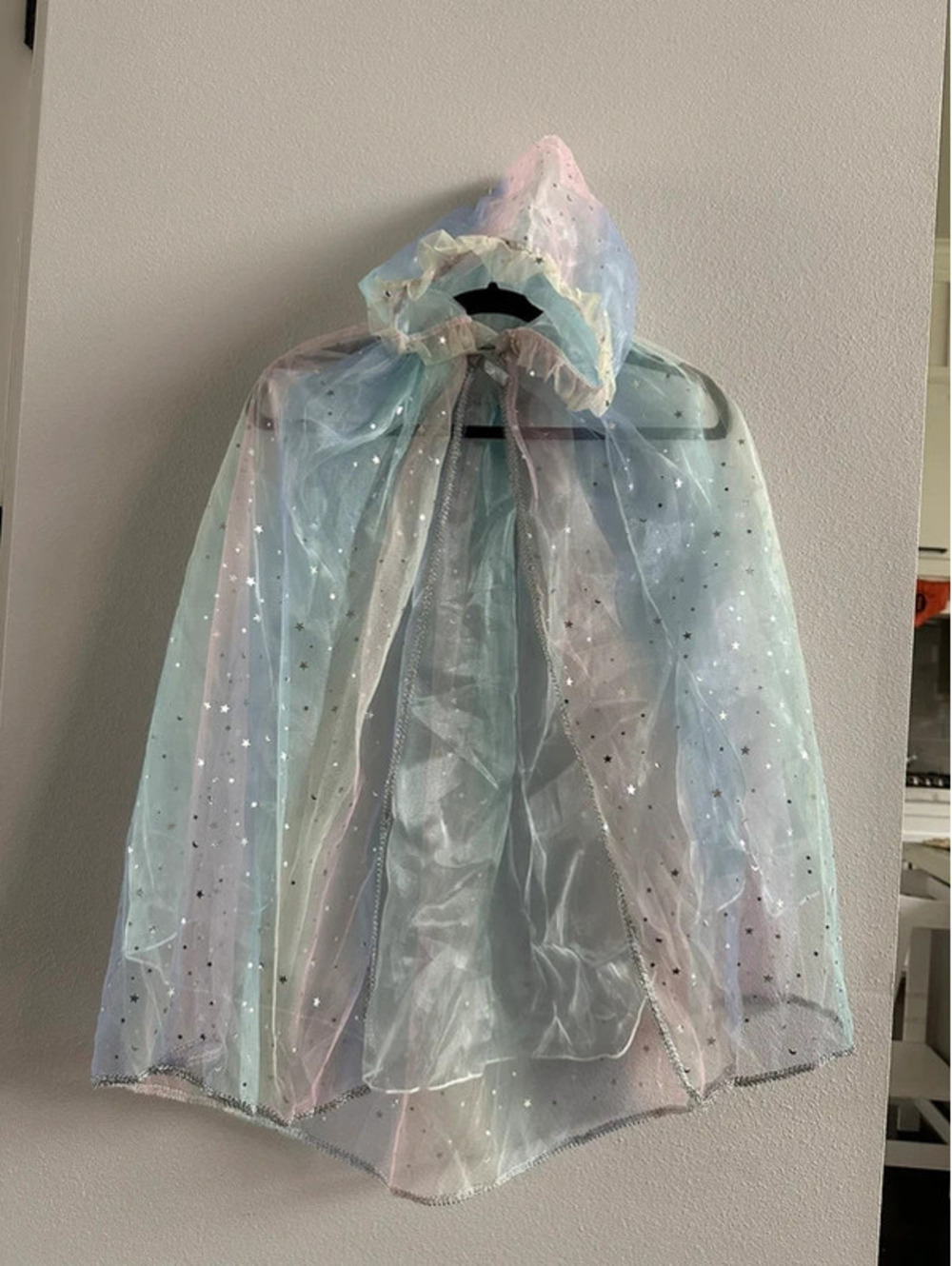 Girls unicorn cape with hood multicolor